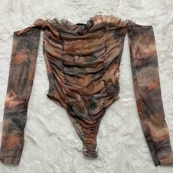 PrettyLittleThing Tops - Elegant Off-Shoulder Ruched Bodysuit